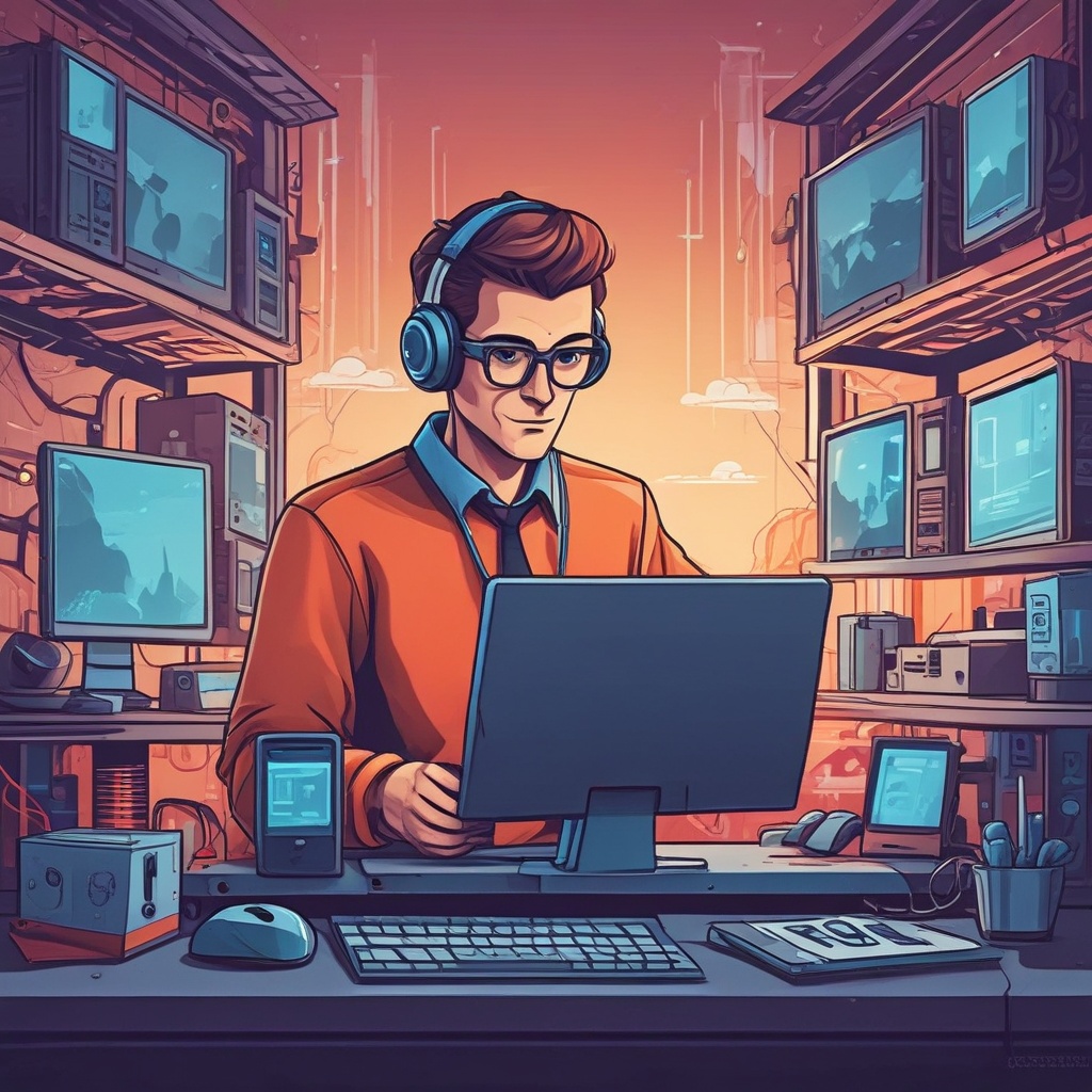 Modern tech themed illustration for sign up